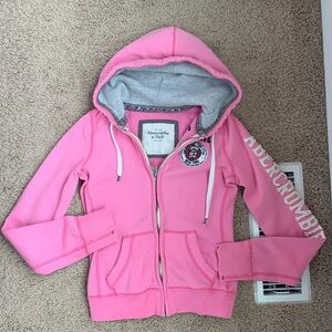 Abercrombie & Fitch pink zip hoodie Small